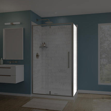 Maax Uptown Return Panel for 32 in. Base with Clear glass in Brushed Nickel 135327-900-305-000 - Plumbing Market