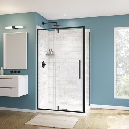 Maax Uptown Return Panel for 32 in. Base with Clear glass in Matte Black 135327-900-340-000 - Plumbing Market