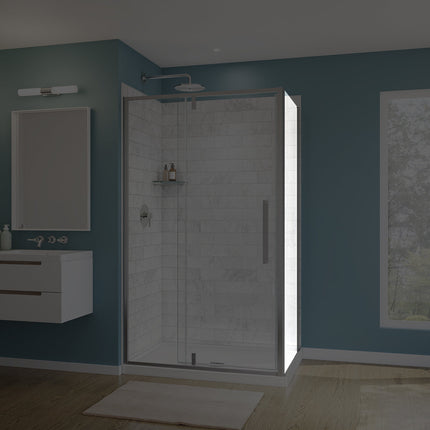 Maax Uptown Return Panel for 36 in. Base with Clear glass in Chrome 135328-900-084-000 - Plumbing Market