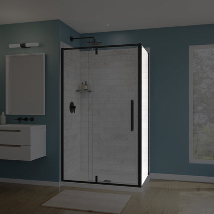 Maax Uptown Return Panel for 36 in. Base with Clear glass in Matte Black 135328-900-340-000 - Plumbing Market