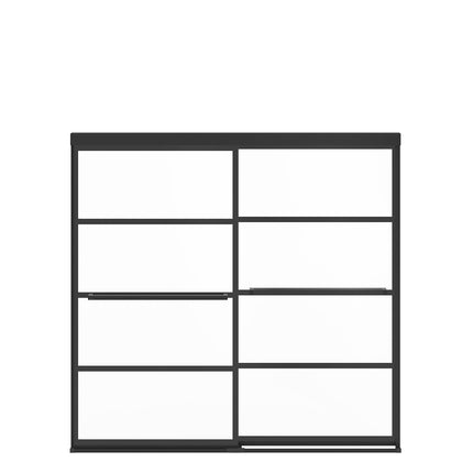 Incognito 57 Shaker 56-59 x 56 ¾ in. 8mm Bypass Tub Door for Alcove Installation with Shaker glass in Matte Black - Plumbing Market