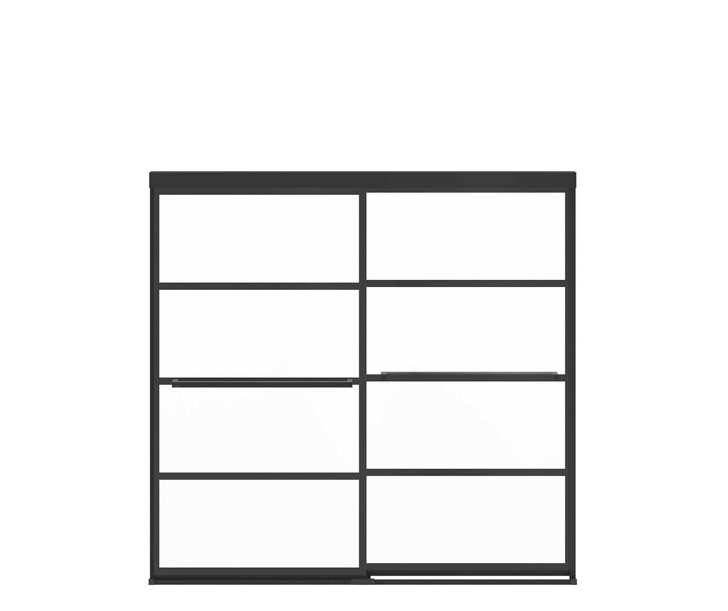 Incognito 57 Shaker 56-59 x 56 ¾ in. 8mm Bypass Tub Door for Alcove Installation with Shaker glass in Matte Black - Plumbing Market
