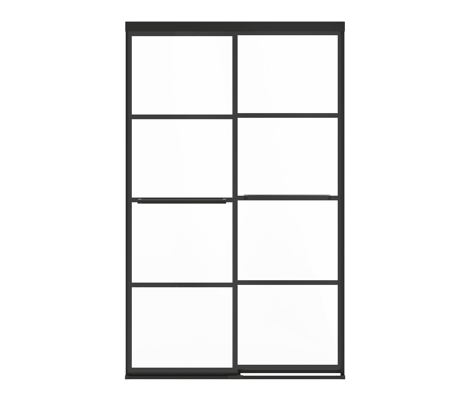 Incognito 76 Shaker 44-47 x 76 in. 8mm Bypass Shower Door for Alcove Installation with Shaker glass in Matte Black - Plumbing Market