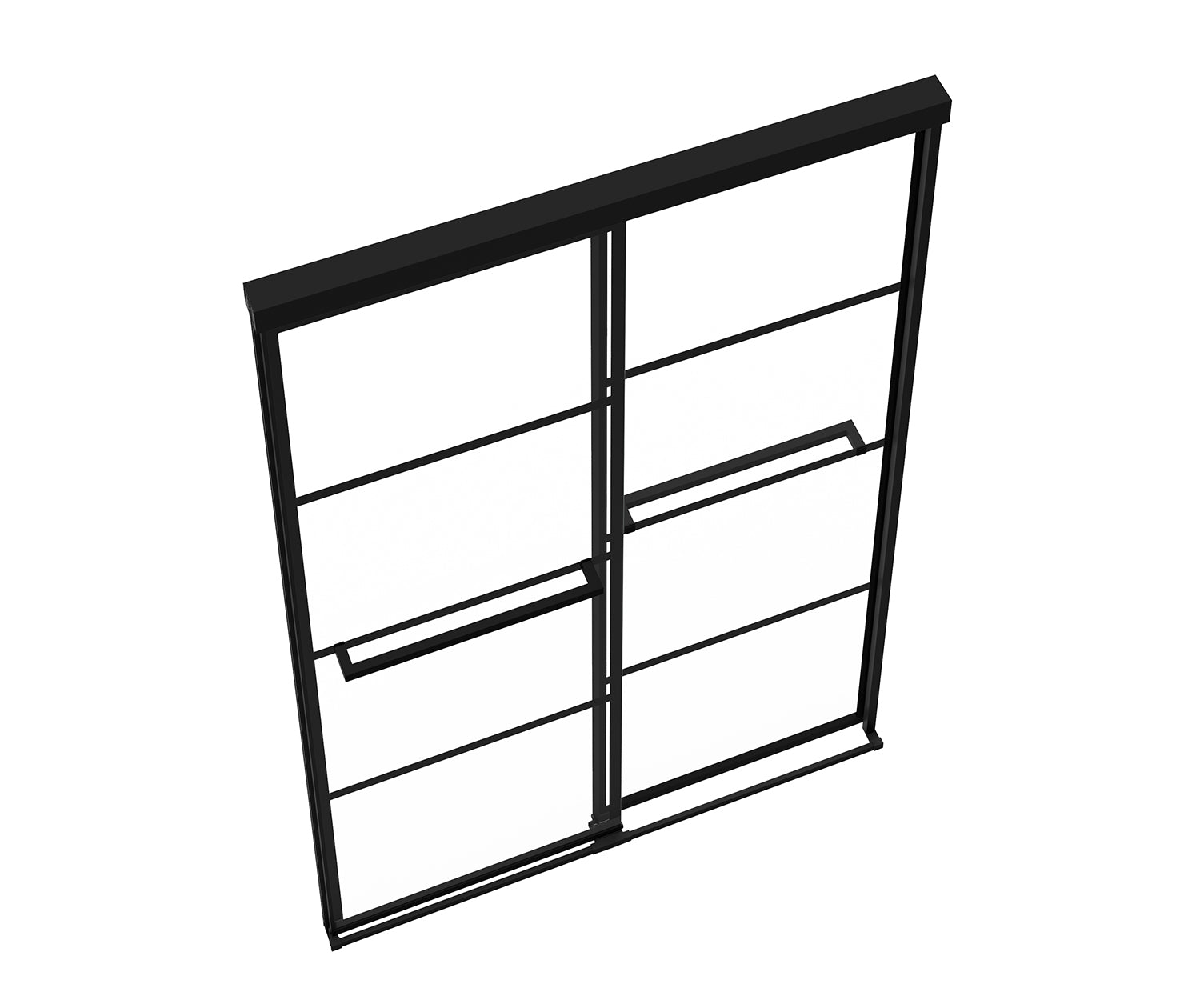 Incognito 76 Shaker 44-47 x 76 in. 8mm Bypass Shower Door for Alcove Installation with Shaker glass in Matte Black - Plumbing Market