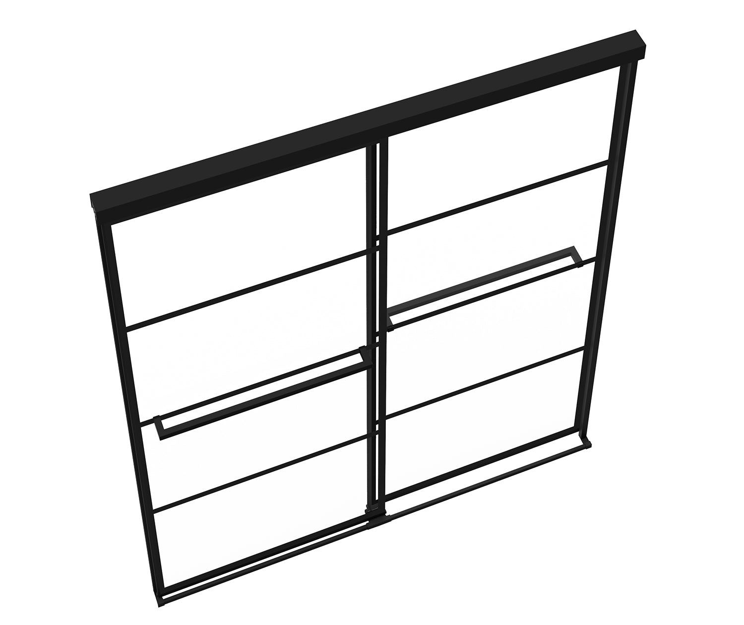 Incognito 76 Shaker 56-59 x 76 in. 8mm Bypass Shower Door for Alcove Installation with Shaker glass in Matte Black - Plumbing Market