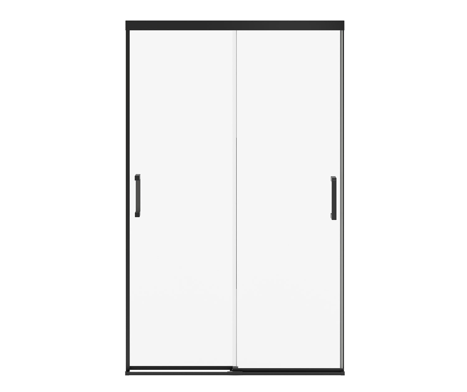 Incognito 76 44-47 x 76 in. 8mm Bypass Shower Door for Alcove Installation with Clear glass in Matte Black - Plumbing Market