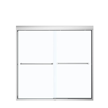 Aura 55-59 x 57 in. 6 mm Sliding Tub Door for Alcove Installation with Clear glass in Chrome - Plumbing Market