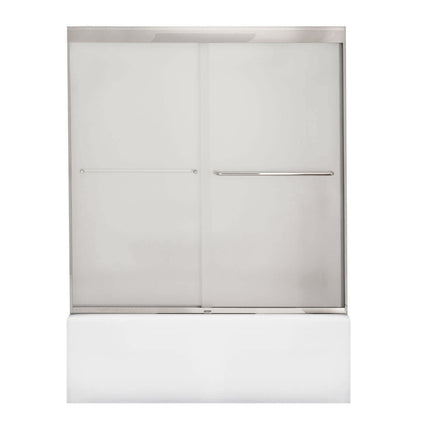 Maax Aura 55-59 x 57 in. 6 mm Sliding Tub Door for Alcove Installation with Frosted glass in Chrome 135661-978-084-000 - Plumbing Market