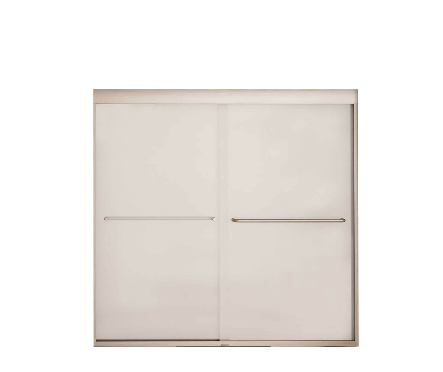 Aura 55-59 x 57 in. 6 mm Sliding Tub Door for Alcove Installation with Frosted glass in Brushed Nickel - Plumbing Market