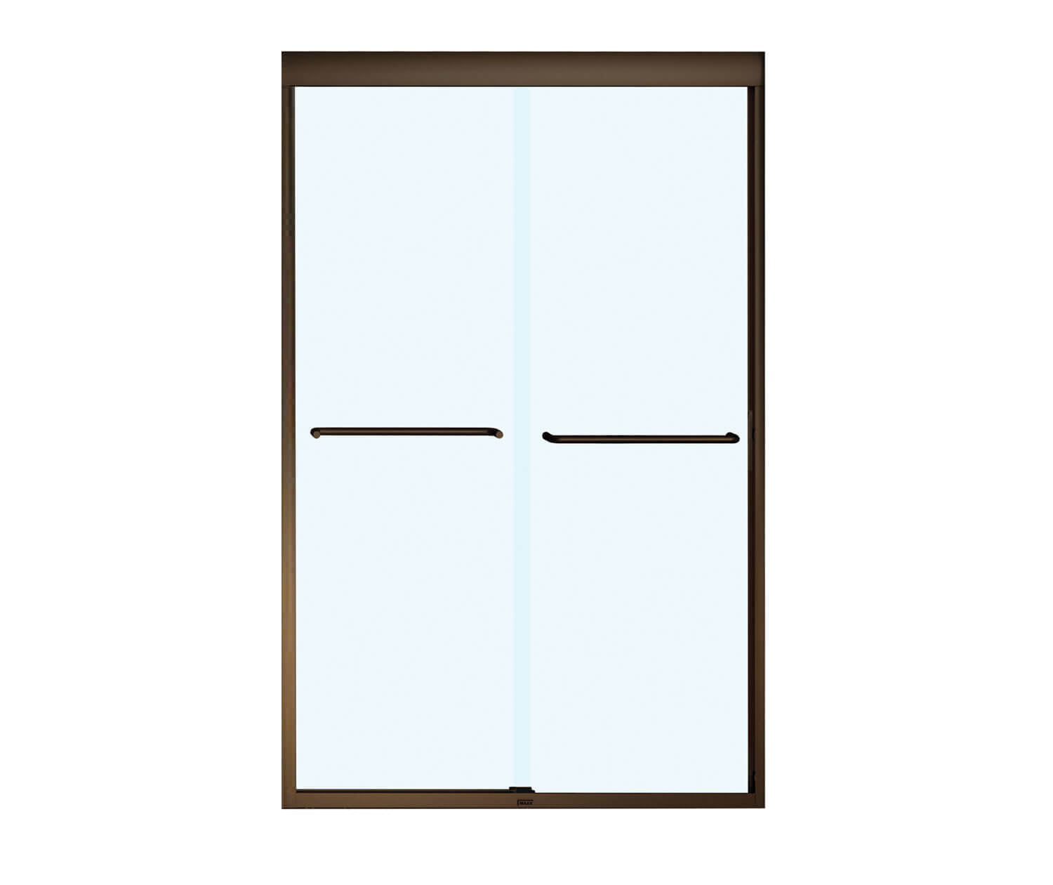 Aura 43-47 x 71 in. 6 mm Bypass Shower Door for Alcove Installation with Clear glass in Dark Bronze - Plumbing Market