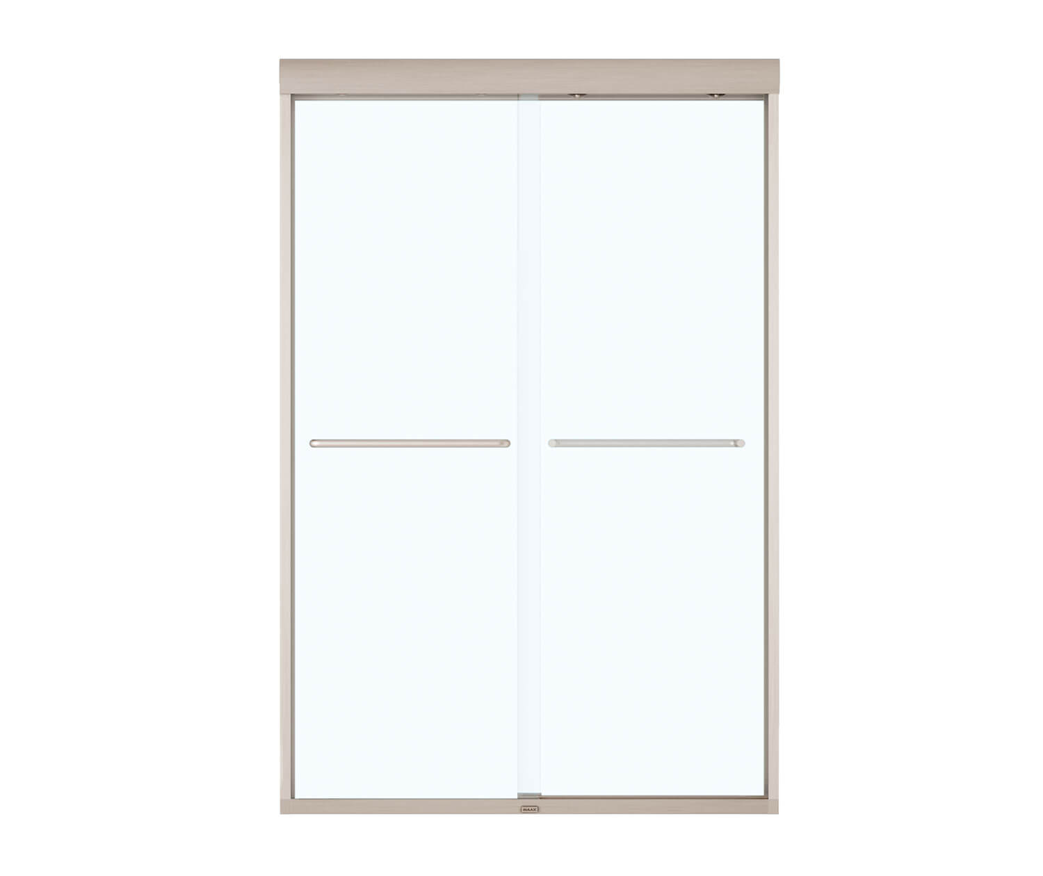 Aura 43-47 x 71 in. 6 mm Bypass Shower Door for Alcove Installation with Clear glass in Brushed Nickel - Plumbing Market