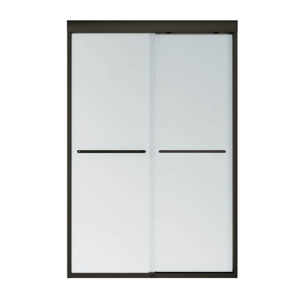 Aura 43-47 x 71 in. 6 mm Bypass Shower Door for Alcove Installation with Frosted glass in Dark Bronze - Plumbing Market