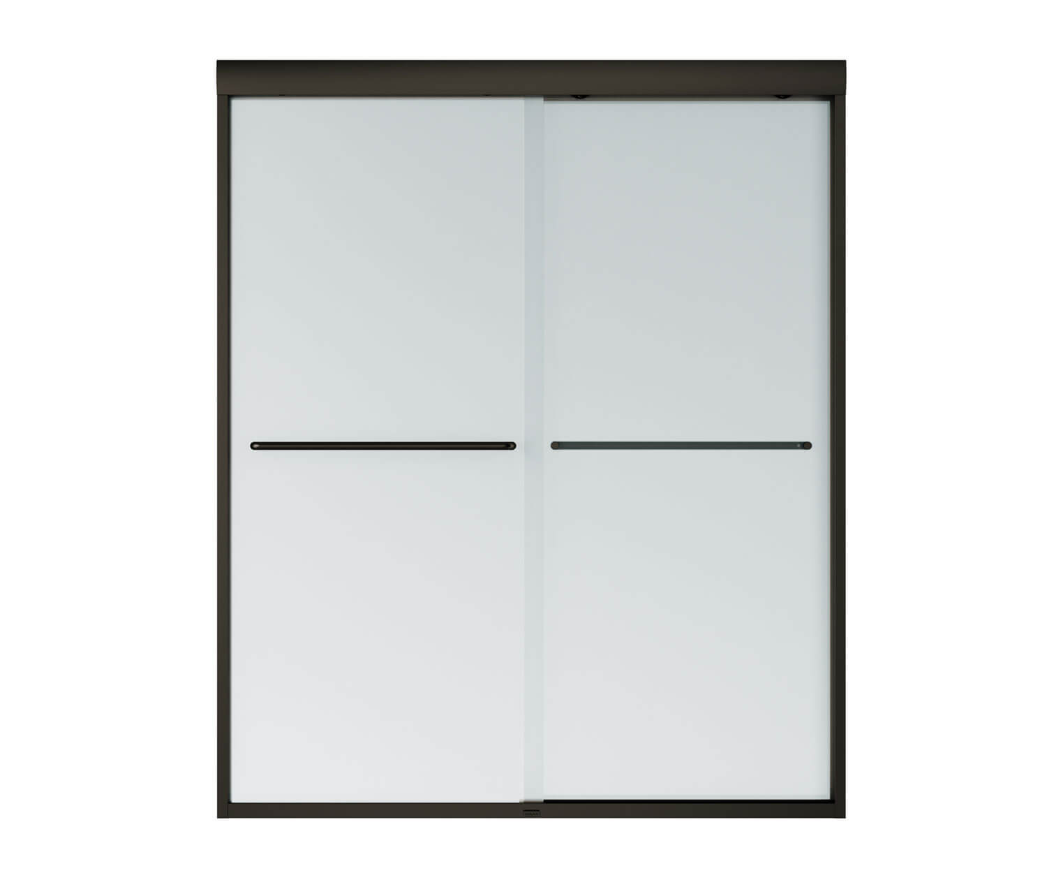 Aura 55-59 x 71 in. 6 mm Sliding Shower Door for Alcove Installation with Frosted glass in Dark Bronze - Plumbing Market