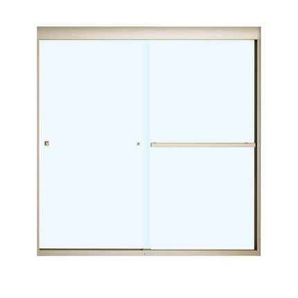 Aura SC 55-59 in. x 57 in. 8 mm Bypass Tub Door for Alcove Installation with Clear glass in Brushed Nickel - Plumbing Market
