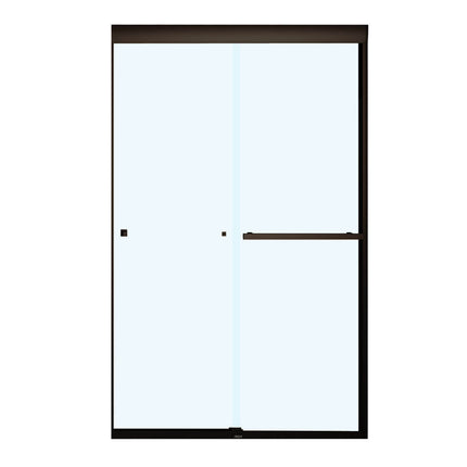 Aura 43-47 x 71 in. 8 mm Bypass Shower Door for Alcove Installation with Clear glass in Dark Bronze - Plumbing Market