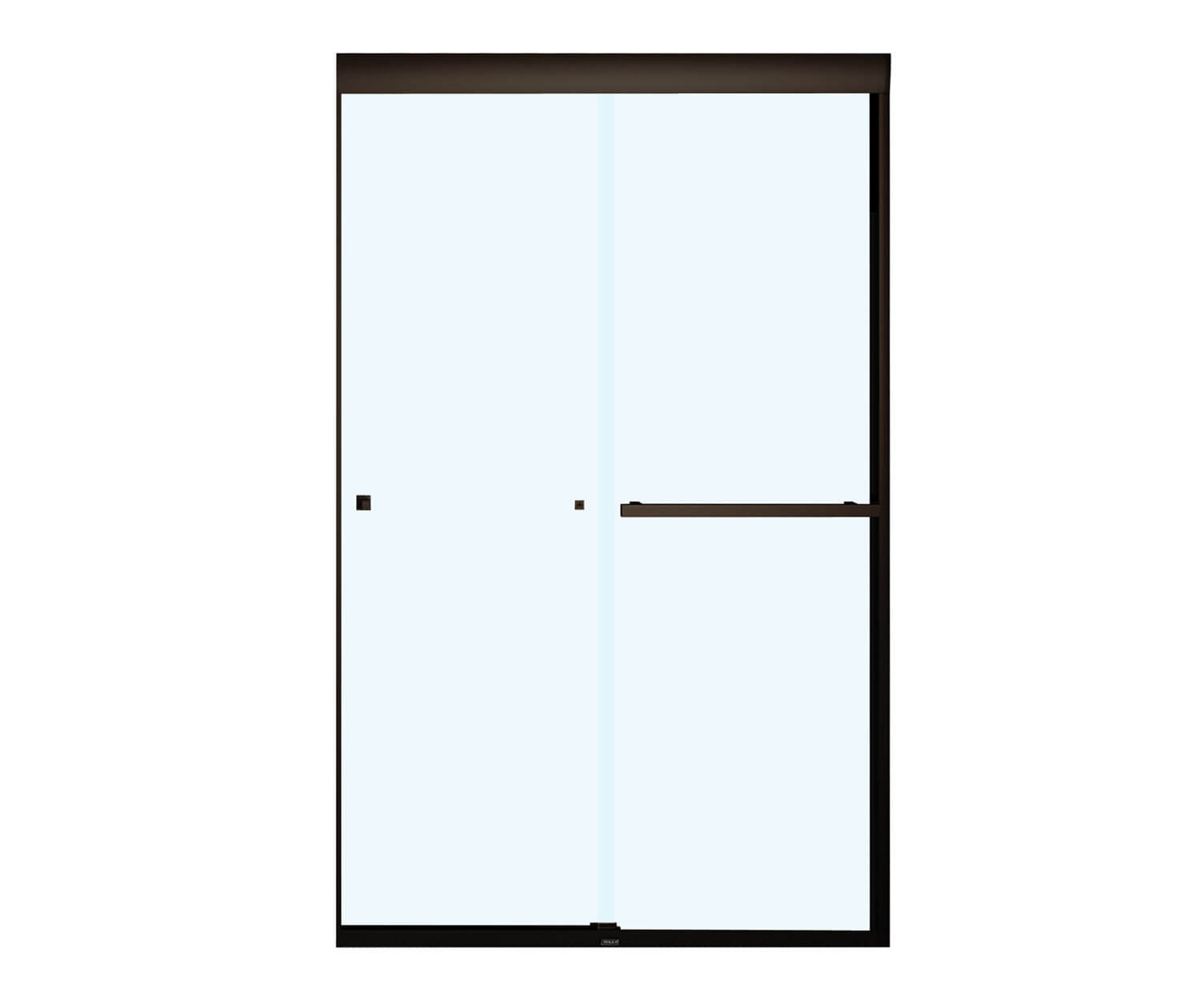 Aura 43-47 x 71 in. 8 mm Bypass Shower Door for Alcove Installation with Clear glass in Dark Bronze - Plumbing Market