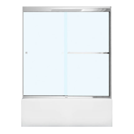 Aura 55-59 x 57 in. 8 mm Bypass Tub Door for Alcove Installation with Clear glass in Chrome - Plumbing Market