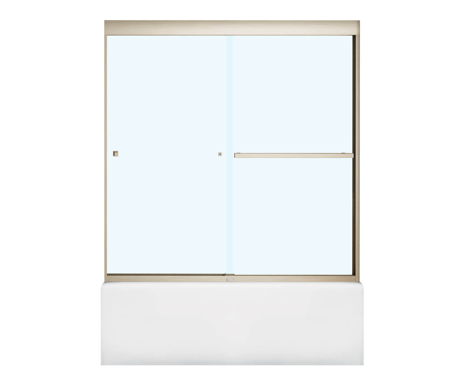 Aura 55-59 x 57 in. 8 mm Bypass Tub Door for Alcove Installation with Clear glass in Brushed Nickel - Plumbing Market