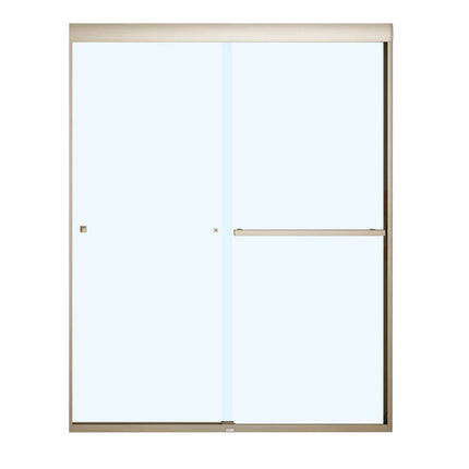 Aura SC 55-59 in. x 71 in. 8 mm Bypass Shower Door for Alcove Installation with Clear glass in Brushed Nickel - Plumbing Market