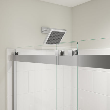 Revelation Square 56-59 x 70 ½-73 in. 6 mm Bypass Shower Door for Alcove Installation with Clear glass in Chrome - Plumbing Market