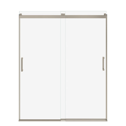 Revelation Square 56-59 x 70 ½-73 in. 6 mm Bypass Shower Door for Alcove Installation with Clear glass in Brushed Nickel - Plumbing Market
