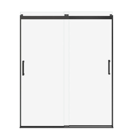 Revelation Square 56-59 x 70 ½-73 in. 6 mm Bypass Shower Door for Alcove Installation with Clear glass in Matte Black - Plumbing Market