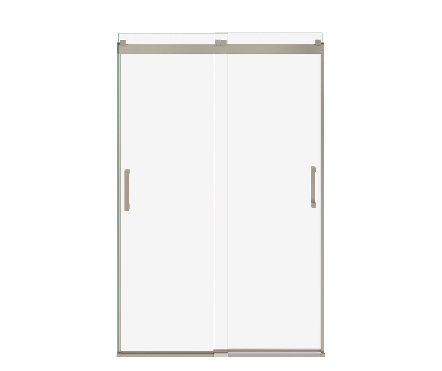 Revelation Square 44-47 x 70 ½-73 in. 8mm Bypass Shower Door for Alcove Installation with Clear glass in Brushed Nickel - Plumbing Market