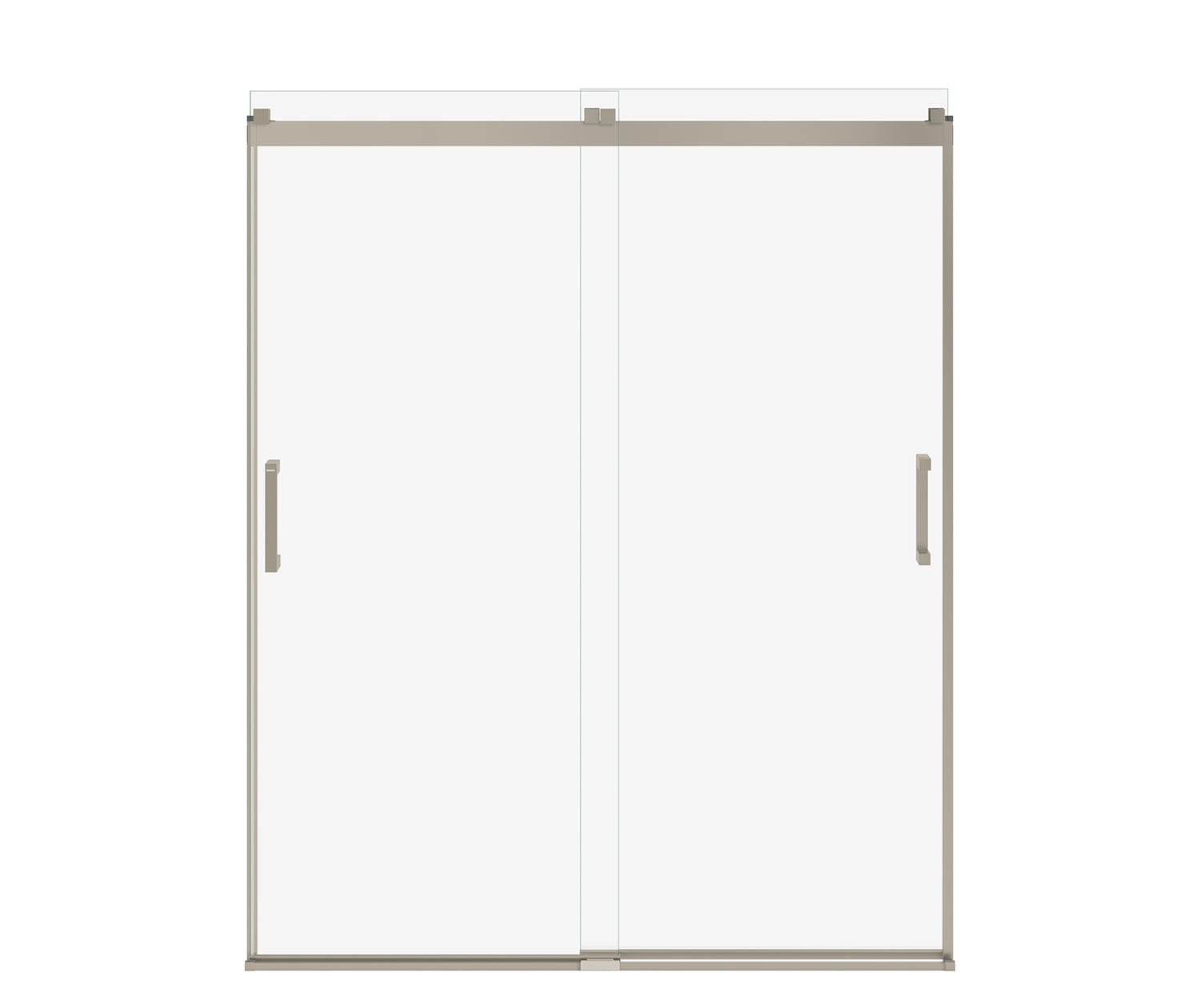 Revelation Square 56-59 x 70 ½-73 in. 8mm Bypass Shower Door for Alcove Installation with Clear glass in Brushed Nickel - Plumbing Market