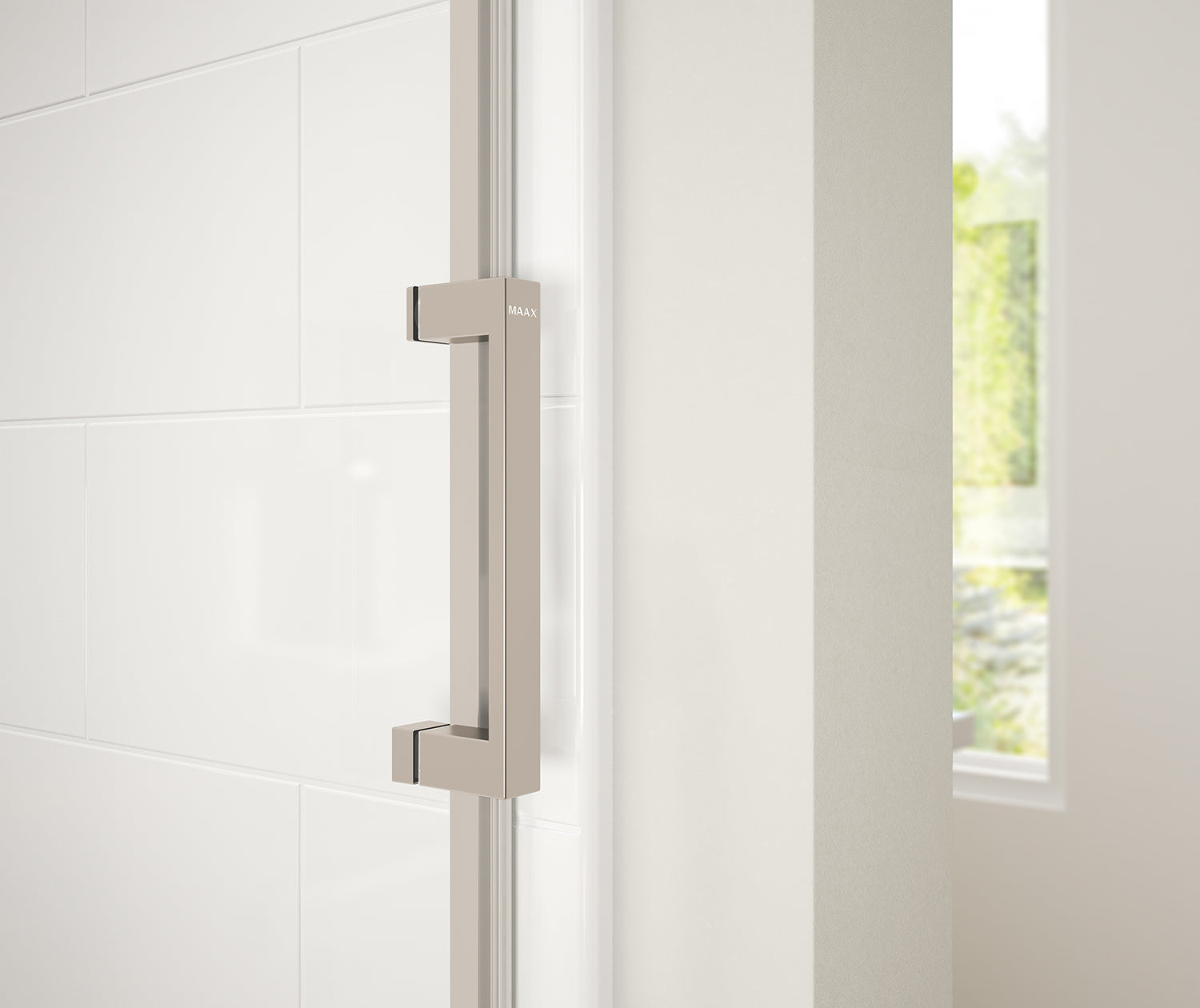 Revelation Square 56-59 x 70 ½-73 in. 8mm Bypass Shower Door for Alcove Installation with Clear glass in Brushed Nickel - Plumbing Market