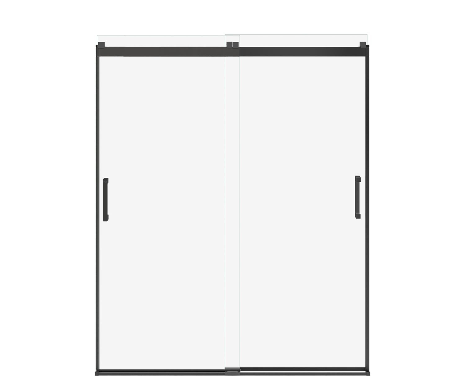 Revelation Square 56-59 x 70 ½-73 in. 8mm Bypass Shower Door for Alcove Installation with Clear glass in Matte Black - Plumbing Market