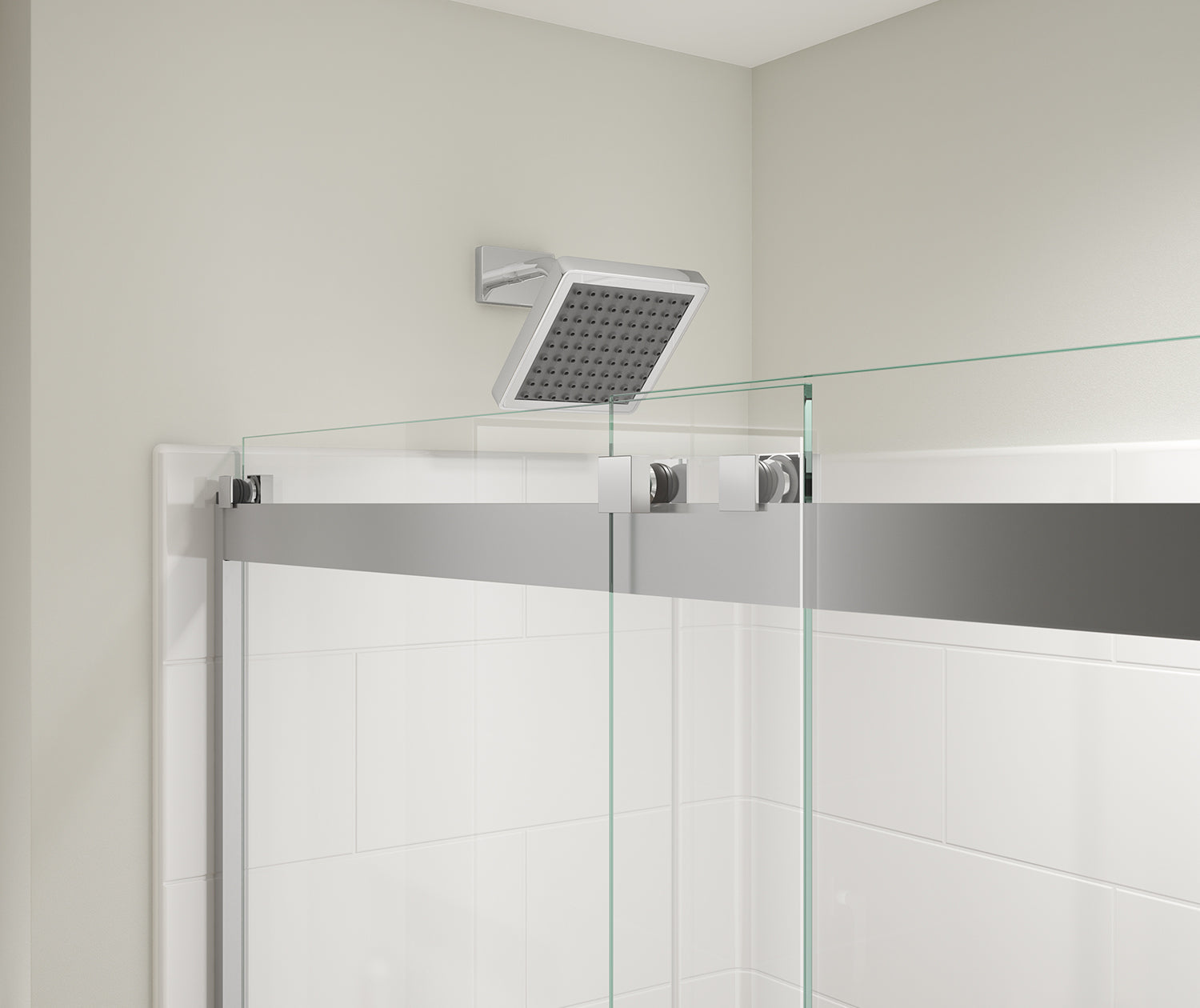 Revelation Square 56-59 x 56 ¾-59 ¼ in. 8mm Bypass Tub Door for Alcove Installation with Clear glass in Chrome - Plumbing Market