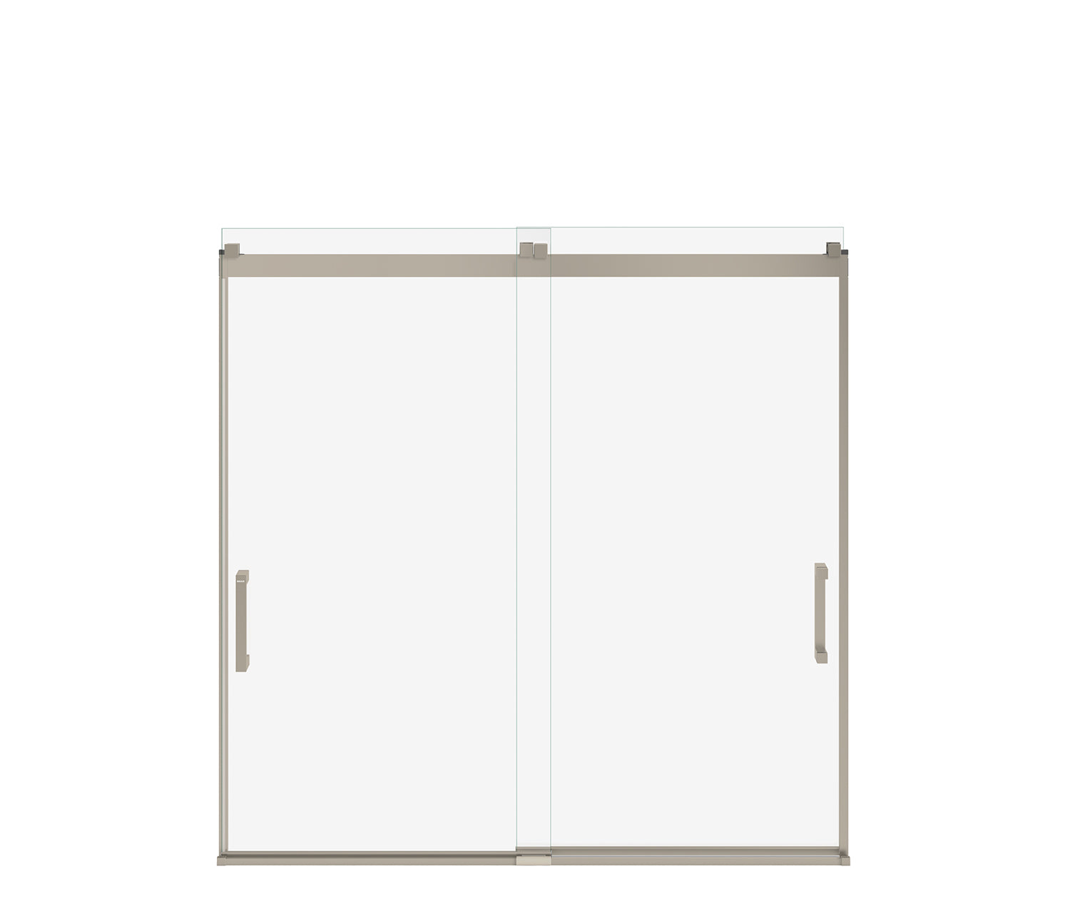 Revelation Square 56-59 x 56 ¾-59 ¼ in. 8mm Bypass Tub Door for Alcove Installation with Clear glass in Brushed Nickel - Plumbing Market