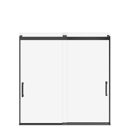 Revelation Square 56-59 x 56 ¾-59 ¼ in. 8mm Bypass Tub Door for Alcove Installation with Clear glass in Matte Black - Plumbing Market