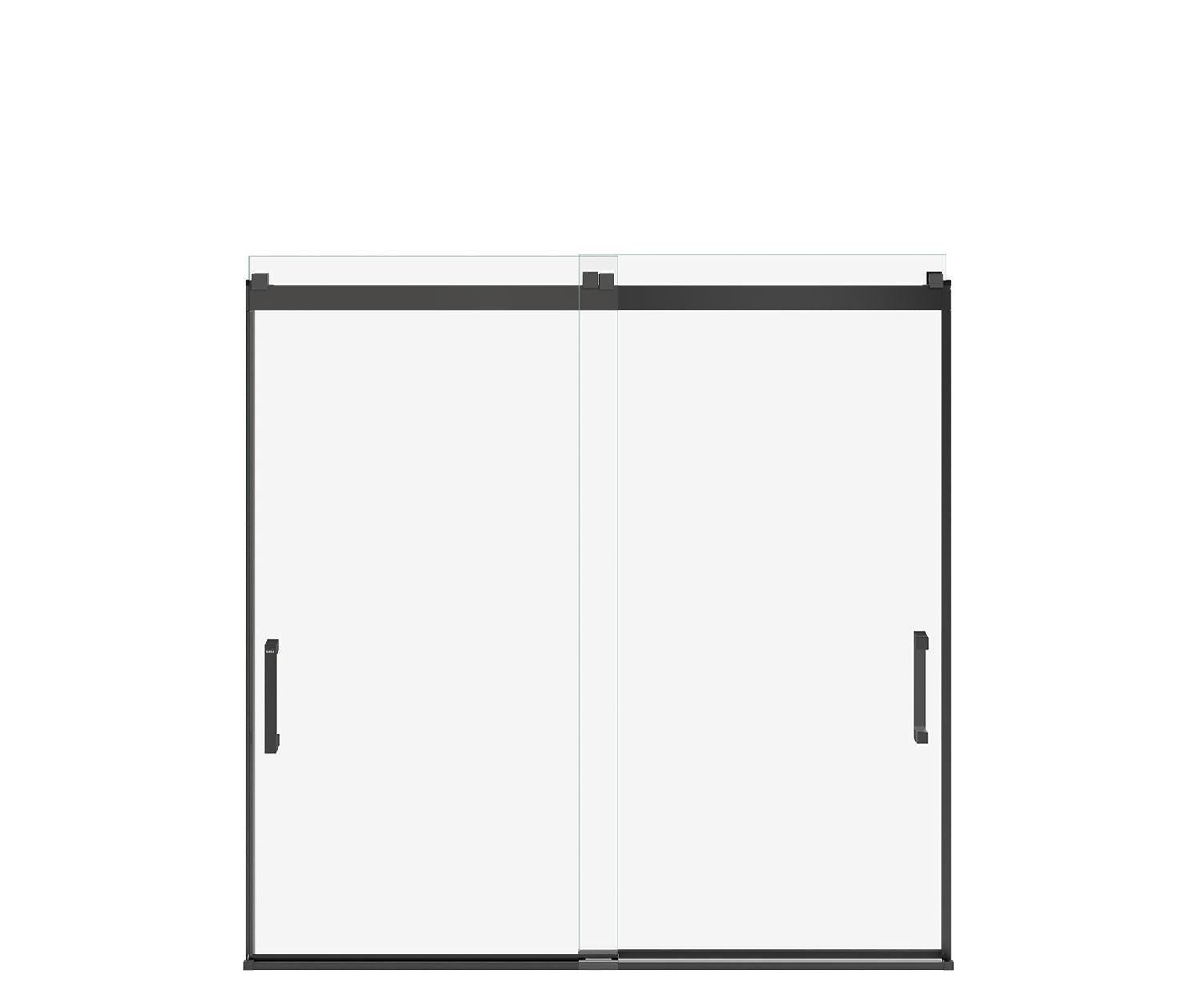 Revelation Square 56-59 x 56 ¾-59 ¼ in. 8mm Bypass Tub Door for Alcove Installation with Clear glass in Matte Black - Plumbing Market