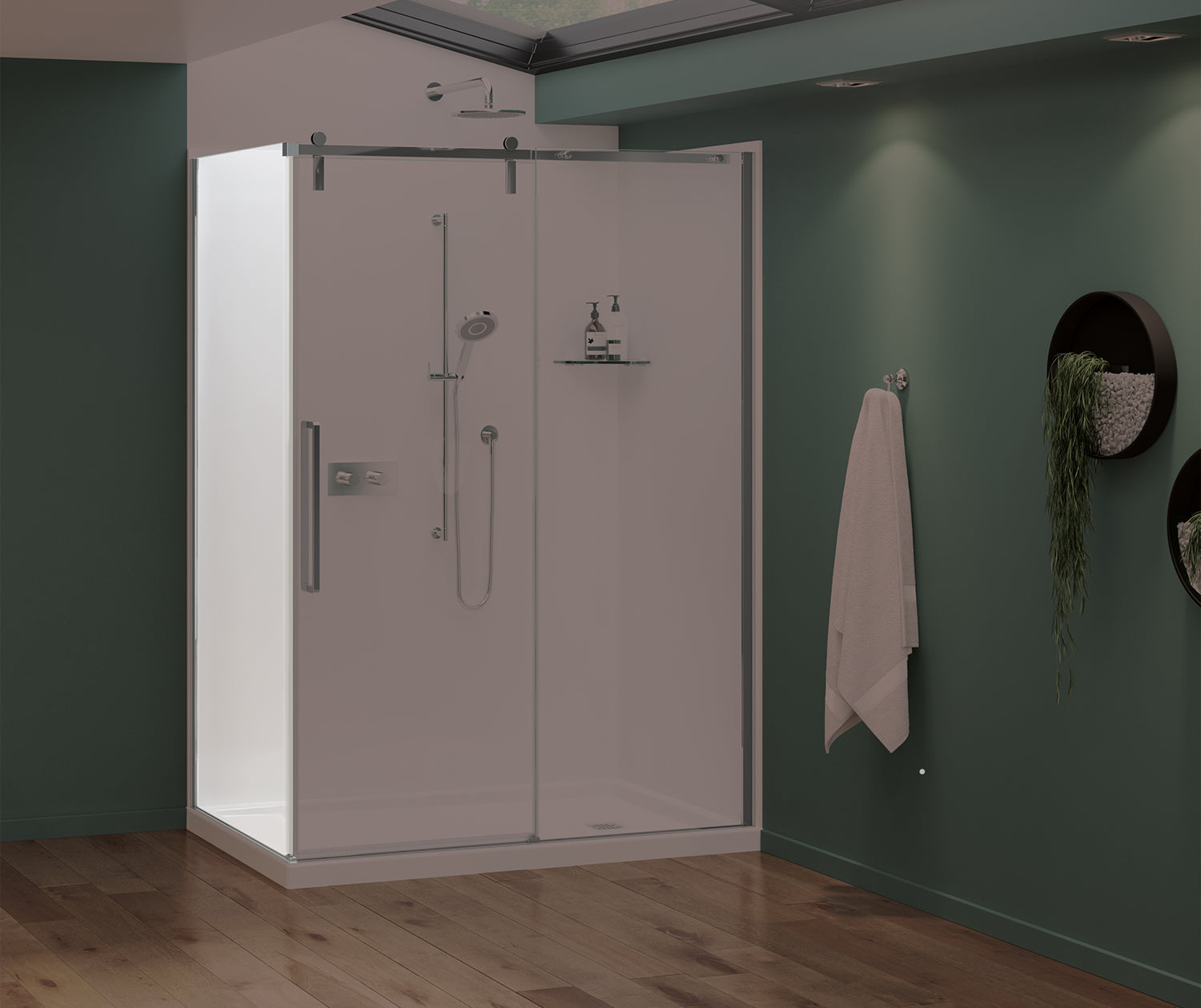Nebula Return Panel for 36 in. Base with Clear glass in Chrome - Plumbing Market