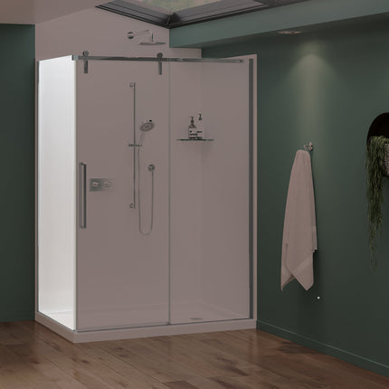 Nebula Return Panel for 36 in. Base with Clear glass in Chrome - Plumbing Market