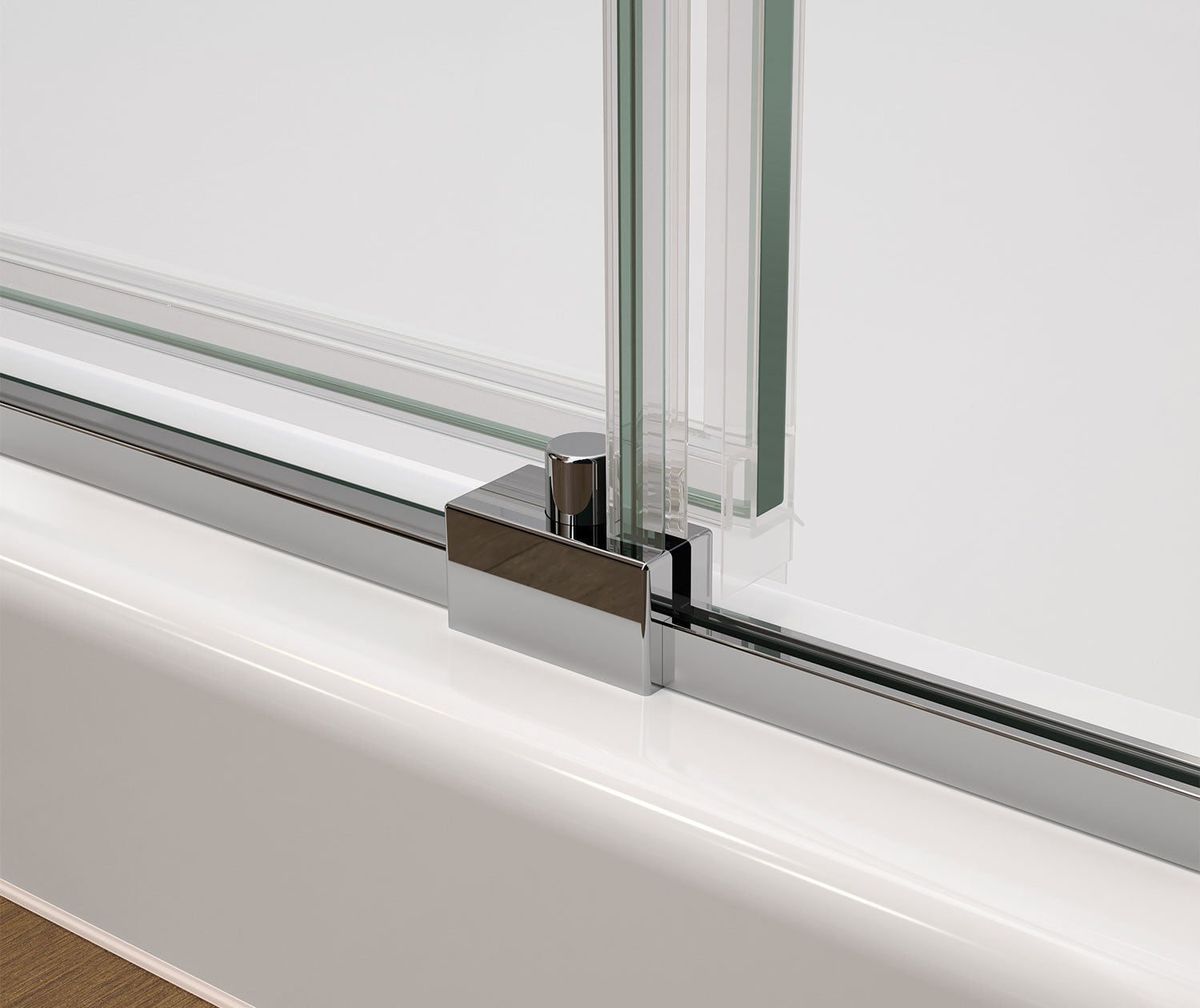 Nebula 44 ½-46 ½ x 78 ¾ in. 8mm Sliding Shower Door for Alcove Installation with Clear glass in Chrome - Plumbing Market