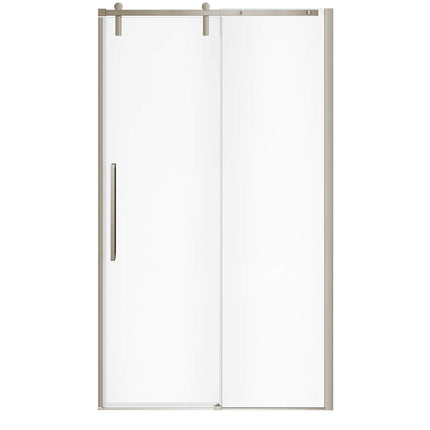 Nebula 44 ½-46 ½ x 78 ¾ in. 8mm Sliding Shower Door for Alcove Installation with Clear glass in Brushed Nickel - Plumbing Market