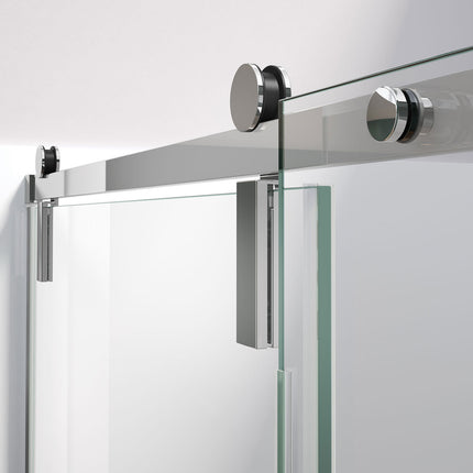 Nebula 56 ½-58 ½ x 78 ¾ in. 8mm Sliding Shower Door for Alcove Installation with Clear glass in Chrome - Plumbing Market