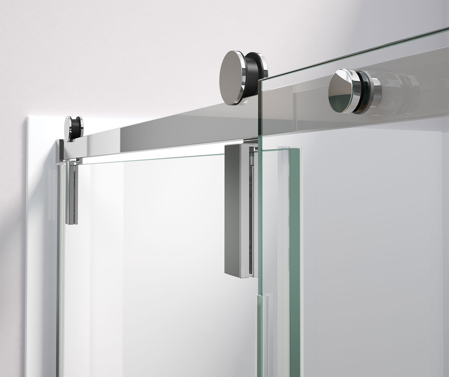 Nebula 56 ½-58 ½ x 78 ¾ in. 8mm Sliding Shower Door for Alcove Installation with Clear glass in Chrome - Plumbing Market