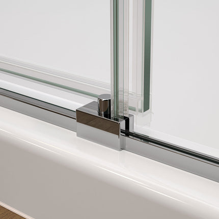 Nebula 56 ½-58 ½ x 78 ¾ in. 8mm Sliding Shower Door for Alcove Installation with Clear glass in Chrome - Plumbing Market