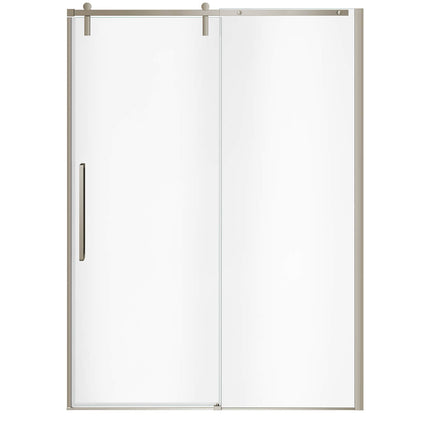 Nebula 56 ½-58 ½ x 78 ¾ in. 8mm Sliding Shower Door for Alcove Installation with Clear glass in Brushed Nickel - Plumbing Market
