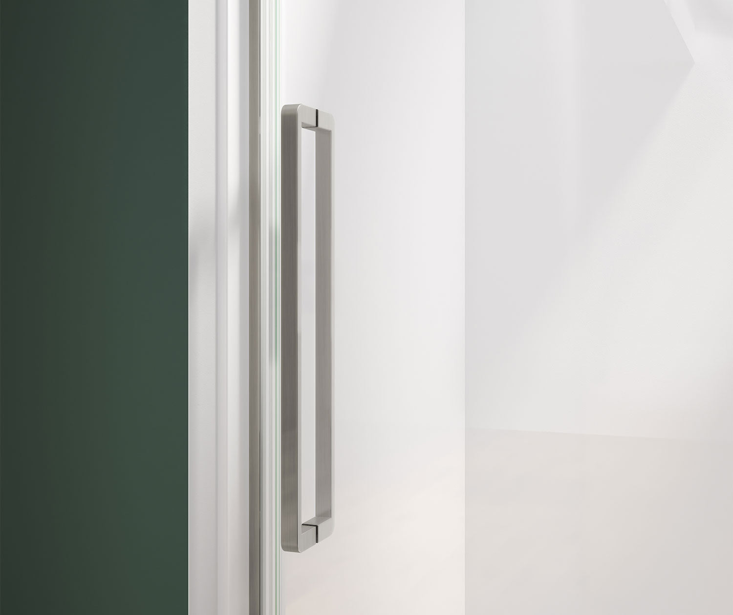 Nebula 56 ½-58 ½ x 78 ¾ in. 8mm Sliding Shower Door for Alcove Installation with Clear glass in Brushed Nickel - Plumbing Market