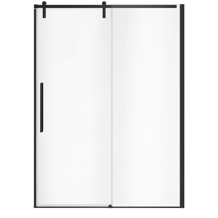 Nebula 56 ½-58 ½ x 78 ¾ in. 8mm Sliding Shower Door for Alcove Installation with Clear glass in Matte Black - Plumbing Market