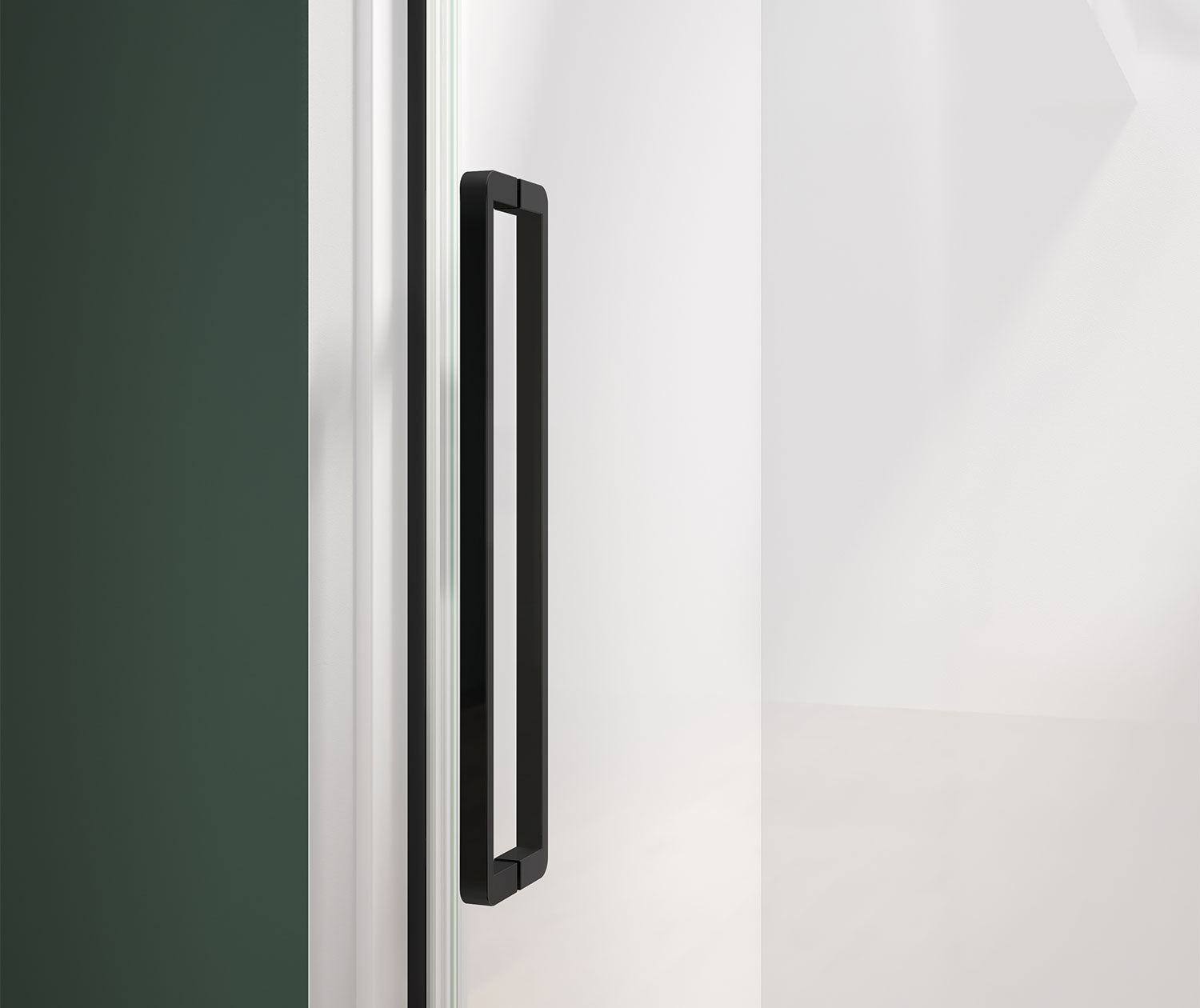 Nebula 56 ½-58 ½ x 78 ¾ in. 8mm Sliding Shower Door for Alcove Installation with Clear glass in Matte Black - Plumbing Market