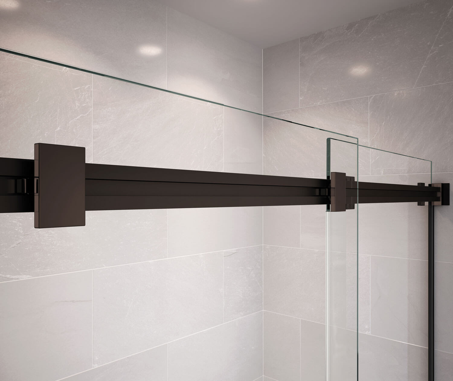 Duel 56-59 x 55 ½-59 in. 8 mm Bypass Tub Door for Alcove Installation with Clear glass in Dark Bronze - Plumbing Market