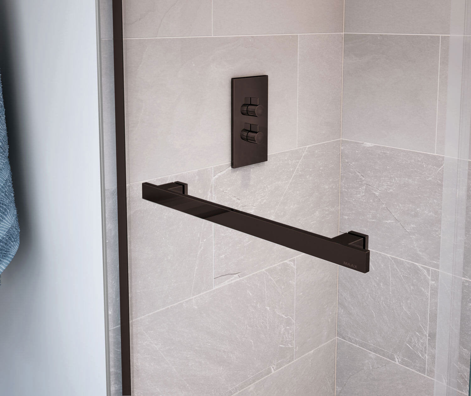 Duel 56-59 x 55 ½-59 in. 8 mm Bypass Tub Door for Alcove Installation with Clear glass in Dark Bronze - Plumbing Market
