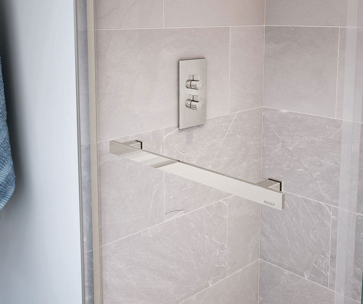 Duel 56-59 x 55 ½-59 in. 8 mm Bypass Tub Door for Alcove Installation with Clear glass in Brushed Nickel - Plumbing Market