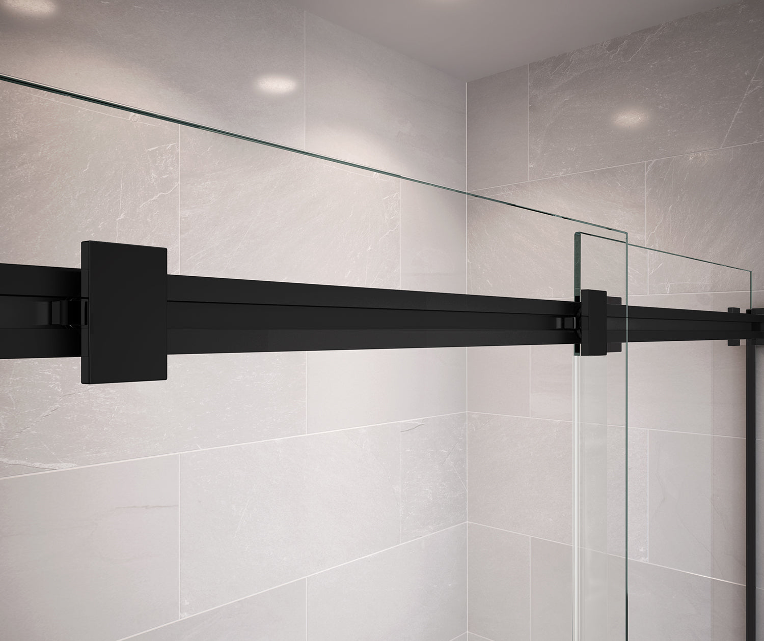 Duel 56-59 x 55 ½-59 in. 8 mm Bypass Tub Door for Alcove Installation with Clear glass in Matte Black - Plumbing Market