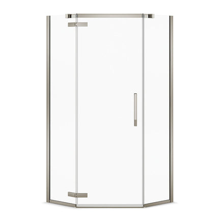 Link Neo-angle 38 x 38 x 75 in. 8mm Pivot Shower Door for Corner Installation with Clear glass in Brushed Nickel - Plumbing Market